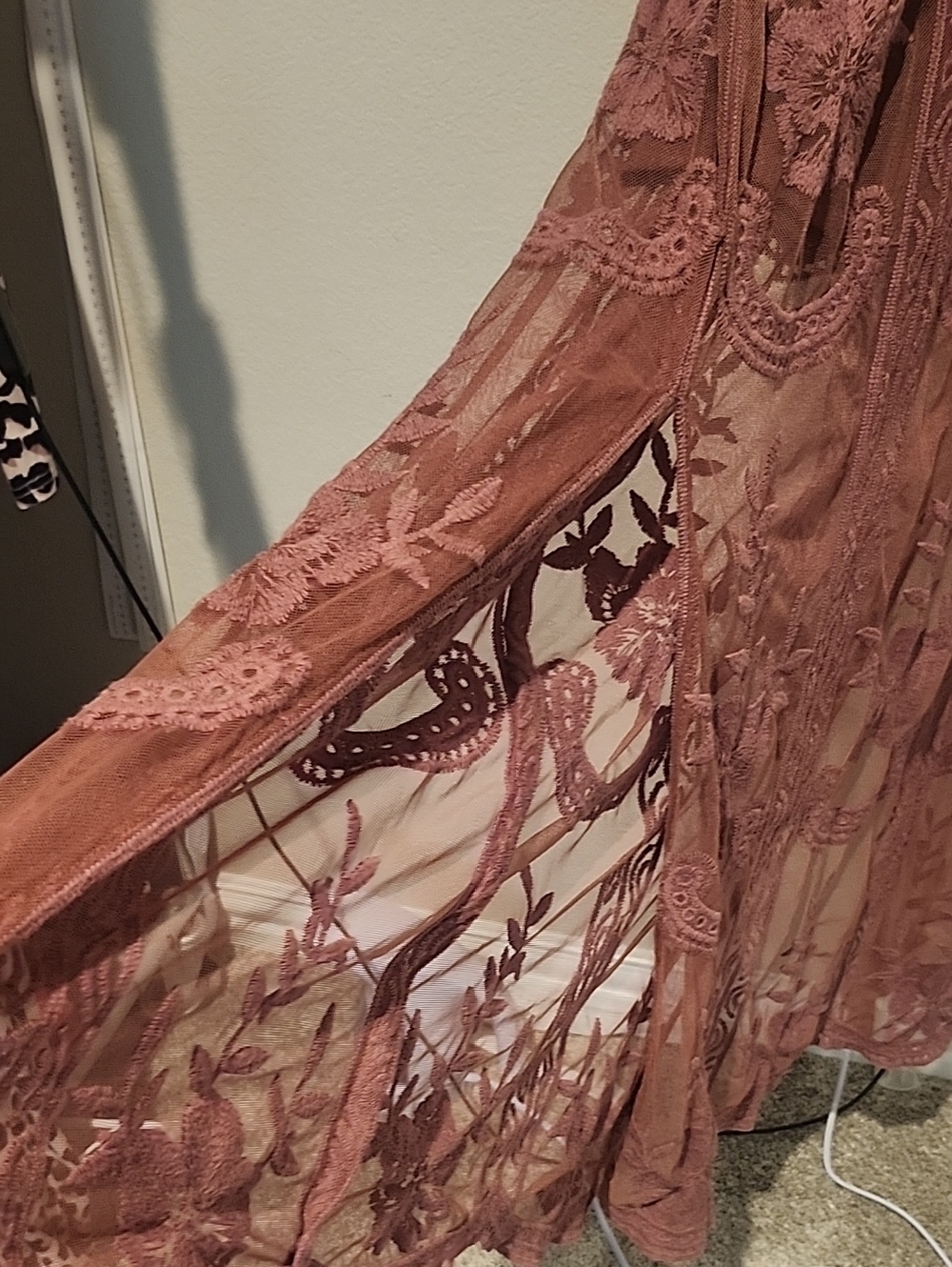 Altar'd State Dusty Rose Embroidered Maxi Dress - Picture 5 of 8